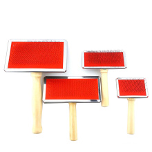 Customized manufacturers Hot Selling wooden handle dog and cat stainless steel comb dog Brush